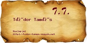 Tódor Tamás névjegykártya